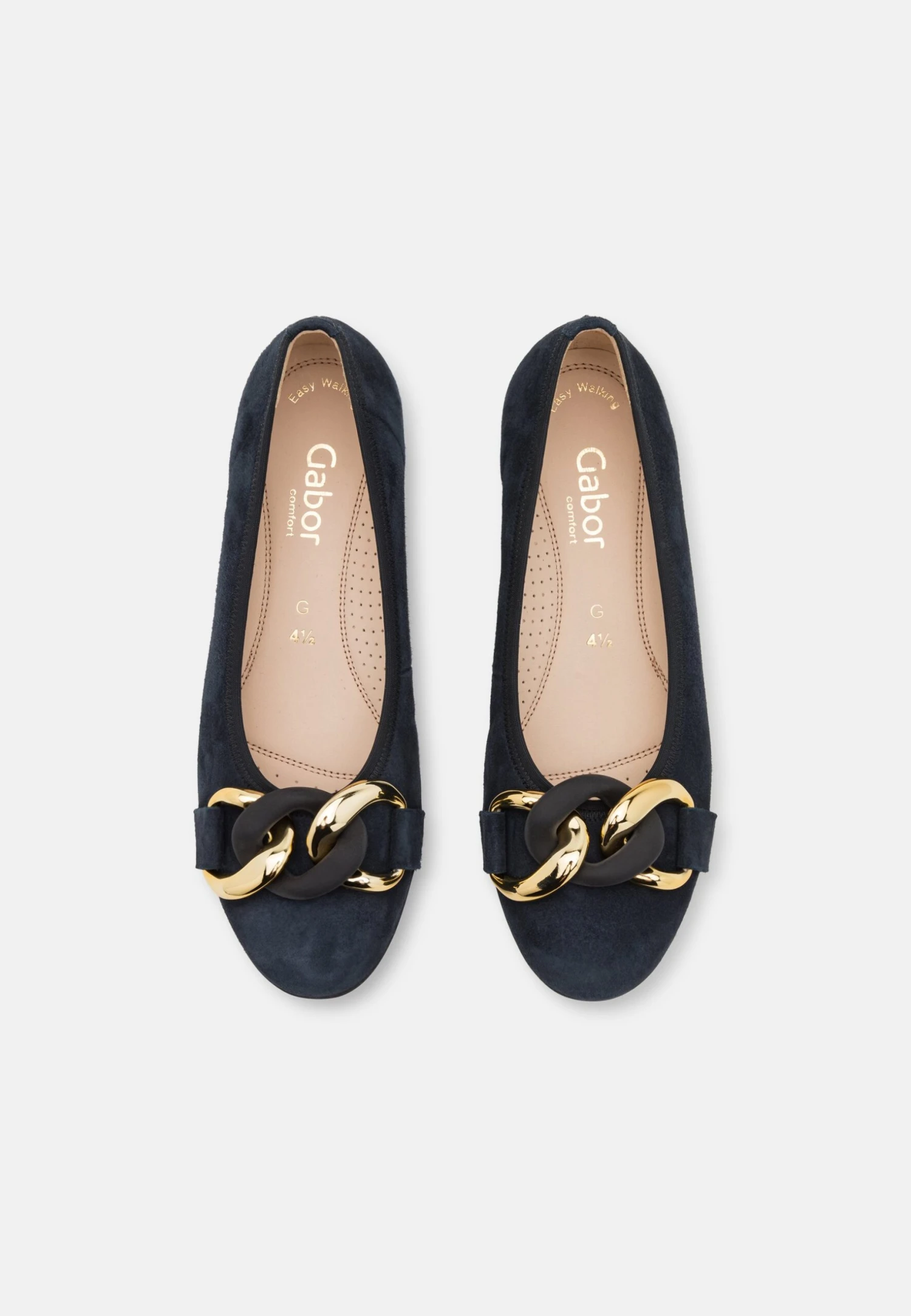 Gabor Comfort Ballerina'S - Dark Blue/Uni Gold 7 Gabor Comfort Ballerina'S - Dark Blue/Uni Gold - Afbeelding 6