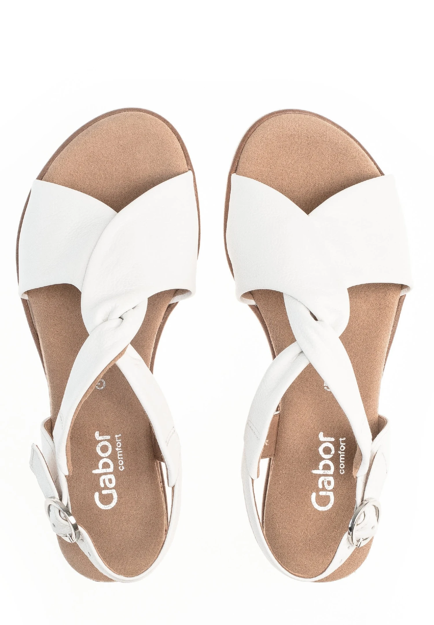 Gabor Comfort Sandalen Met Sleehak - Weiss Kork/Offwhi 4 Gabor Comfort Sandalen Met Sleehak - Weiss Kork/Offwhi - Afbeelding 2