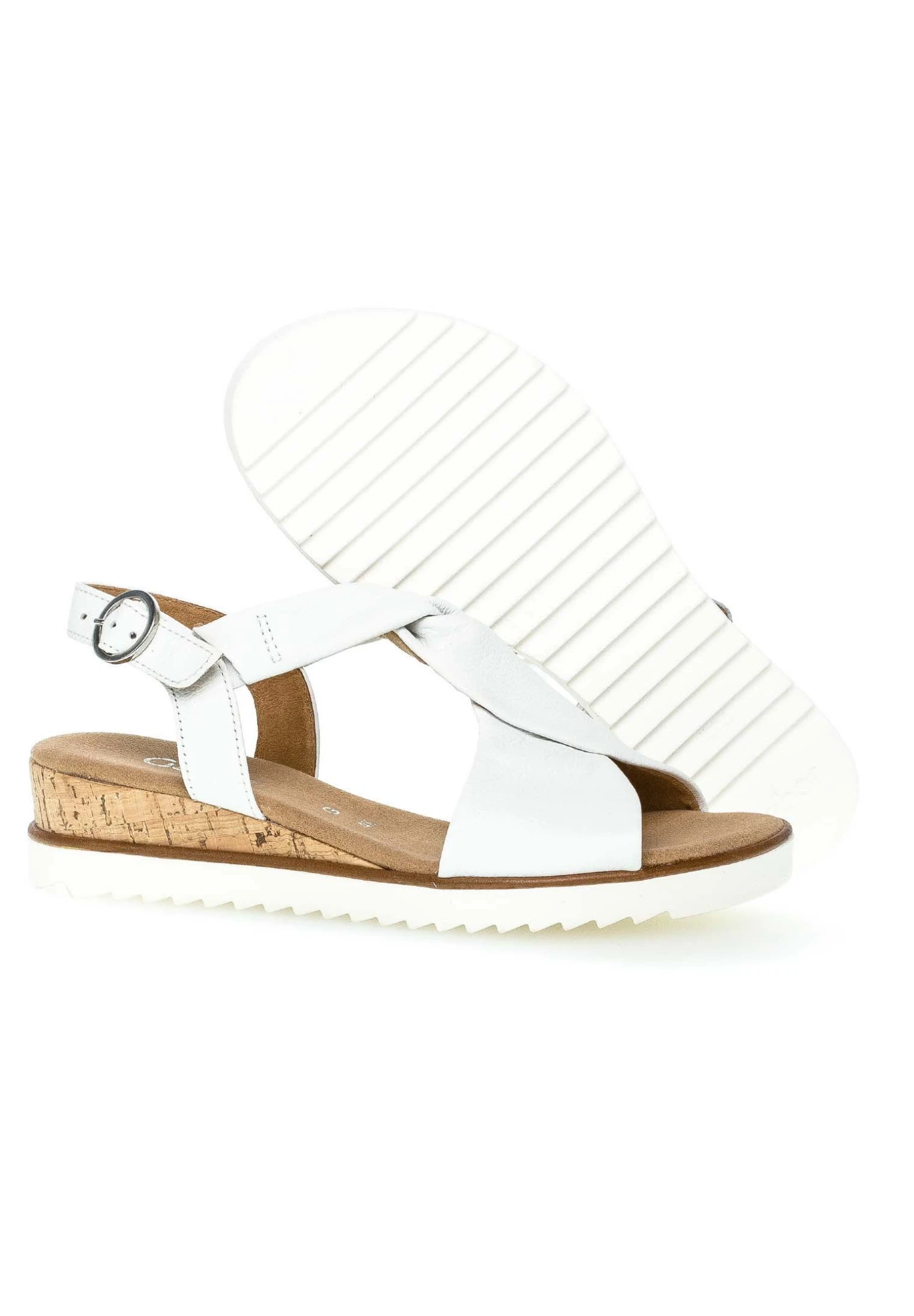 Gabor Comfort Sandalen Met Sleehak - Weiss Kork/Offwhi 5 Gabor Comfort Sandalen Met Sleehak - Weiss Kork/Offwhi - Afbeelding 3