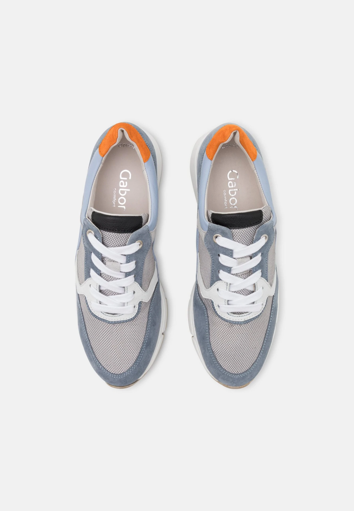 Gabor Comfort Sneakers Laag - Grau/Cielo/Orange 8 Gabor Comfort Sneakers Laag - Grau/Cielo/Orange - Afbeelding 6