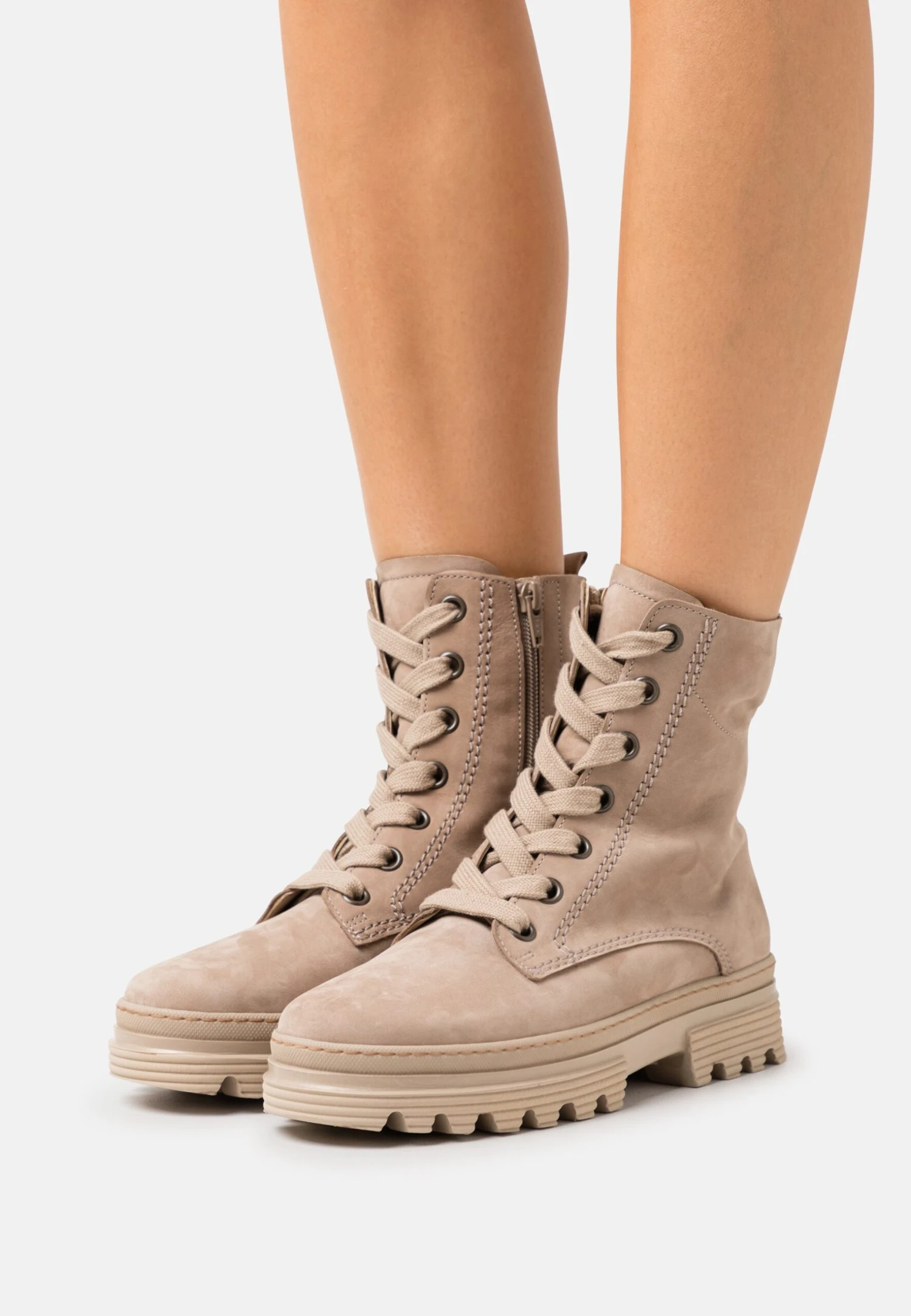 Gabor Comfort Enkellaarsjes Met Plateauzool - Beige 3 Gabor Comfort Enkellaarsjes Met Plateauzool - Beige